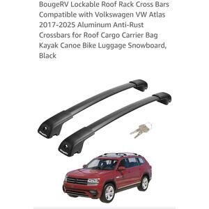 BougeRV Lockable Aluminum Roof Rack Cross Bars for 2017-25 Volkswagen VW Atlas